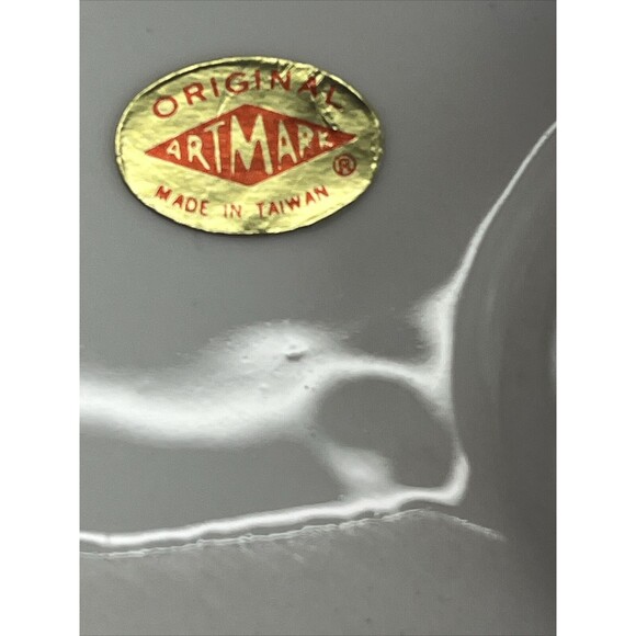 Artmark VTG White Porcelain Duck Figurines - 2 Blue Bow 6” Vintage Taiwan - Picture 4 of 4